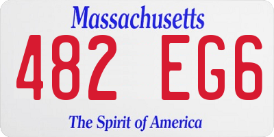 MA license plate 482EG6