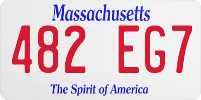 MA license plate 482EG7