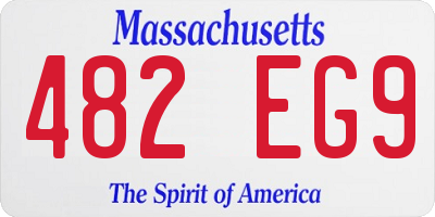 MA license plate 482EG9