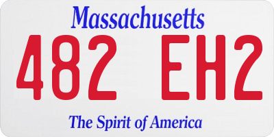 MA license plate 482EH2