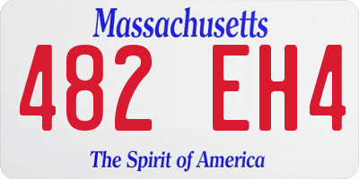 MA license plate 482EH4