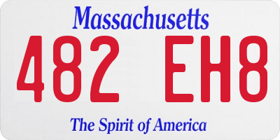 MA license plate 482EH8