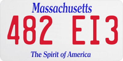 MA license plate 482EI3