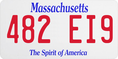 MA license plate 482EI9