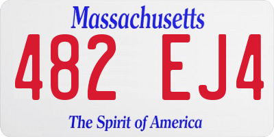 MA license plate 482EJ4