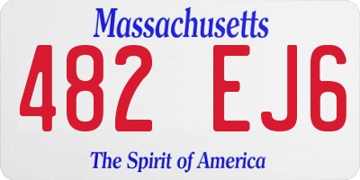 MA license plate 482EJ6