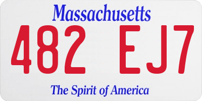 MA license plate 482EJ7