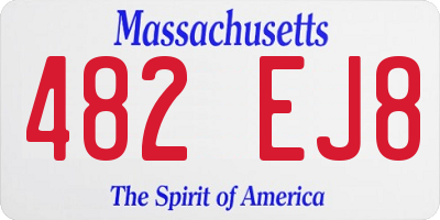 MA license plate 482EJ8