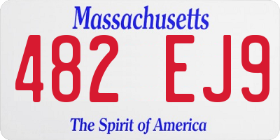 MA license plate 482EJ9