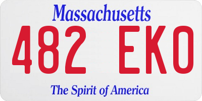 MA license plate 482EK0