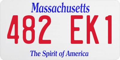 MA license plate 482EK1