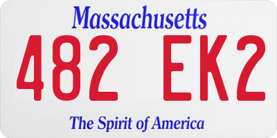 MA license plate 482EK2