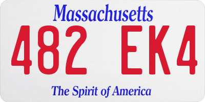 MA license plate 482EK4