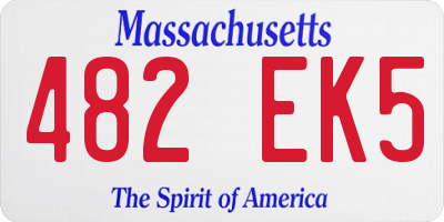 MA license plate 482EK5