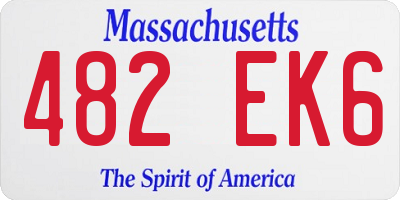MA license plate 482EK6