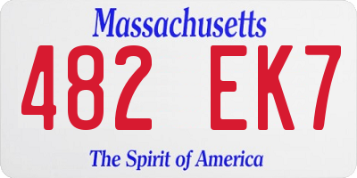 MA license plate 482EK7