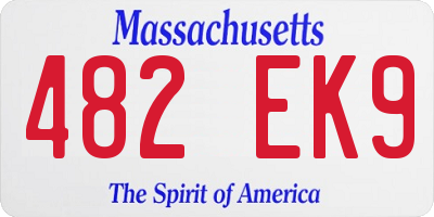 MA license plate 482EK9