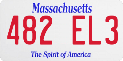 MA license plate 482EL3
