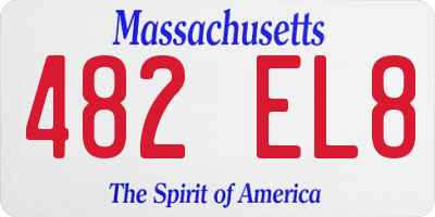 MA license plate 482EL8