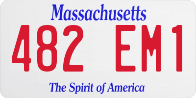 MA license plate 482EM1