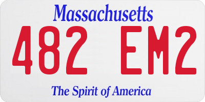 MA license plate 482EM2