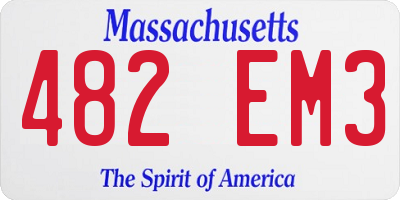 MA license plate 482EM3