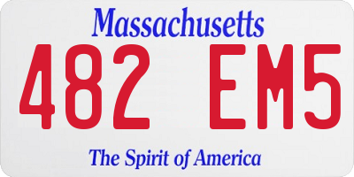 MA license plate 482EM5