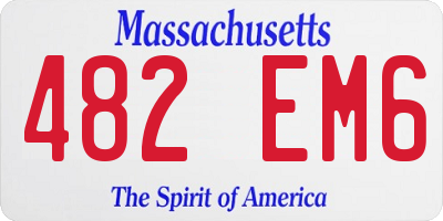 MA license plate 482EM6