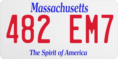 MA license plate 482EM7
