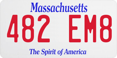 MA license plate 482EM8