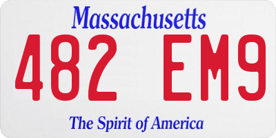 MA license plate 482EM9