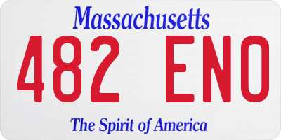 MA license plate 482EN0