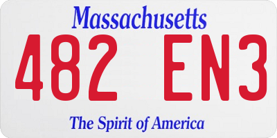 MA license plate 482EN3