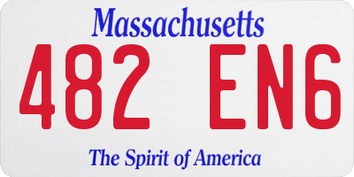 MA license plate 482EN6