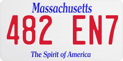 MA license plate 482EN7