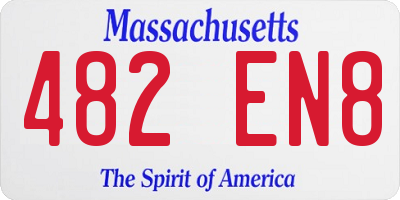 MA license plate 482EN8