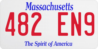 MA license plate 482EN9