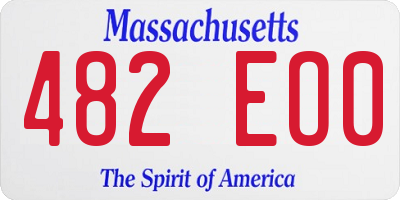 MA license plate 482EO0