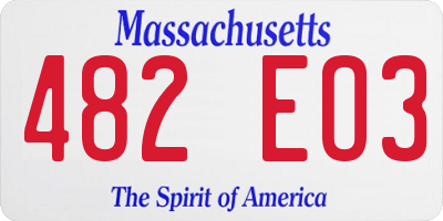 MA license plate 482EO3