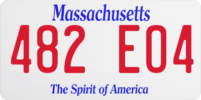 MA license plate 482EO4
