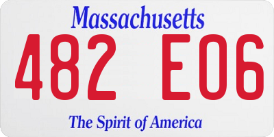 MA license plate 482EO6