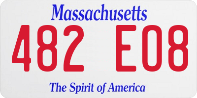 MA license plate 482EO8