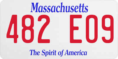 MA license plate 482EO9