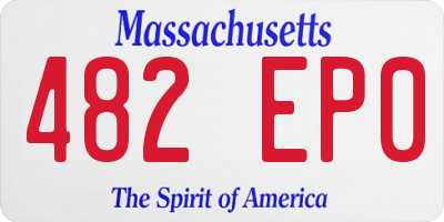 MA license plate 482EP0