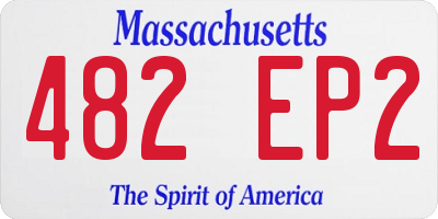 MA license plate 482EP2