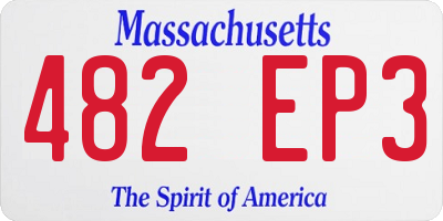 MA license plate 482EP3
