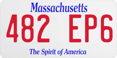 MA license plate 482EP6