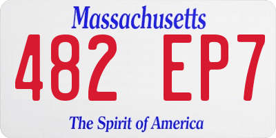 MA license plate 482EP7