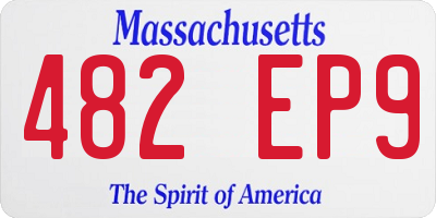 MA license plate 482EP9
