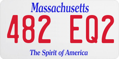 MA license plate 482EQ2